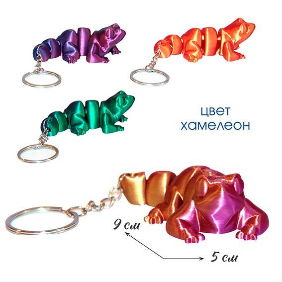 Брелок пластик Лягушка 3D, подвижный