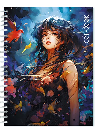 Тетрадь гребень  48л Сказочная девушка, блестки