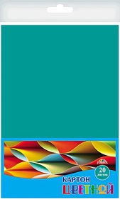 Картон цв. А4 20л (1цв)  Офис. Изумрудный