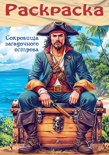 Книжка-раскраска А4 Для мальчиков. Пираты. Сокровища загадочного