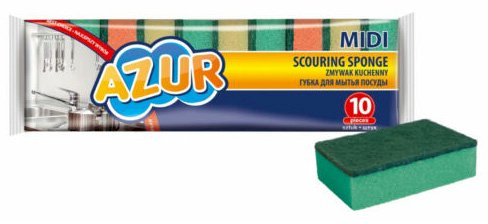 Губка д/посуды Azur 10шт/уп