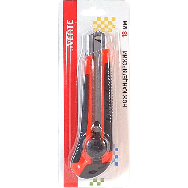 Нож канцелярский большой 18мм, металлические направляющие