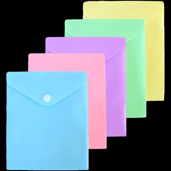Папка-конверт кнопка А6 Pastel 5цветов
