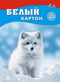 Картон белый  А4 20л Белый пушистик,  в папке