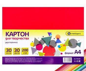 Картон цв. двухсторон. 30л (30цв) немелов.