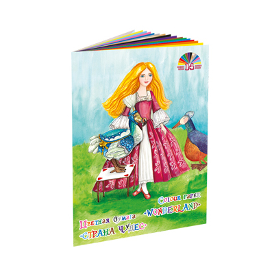 Цв бумага  14л (14цв) мел. Страна чудес Приключение в саду, в па