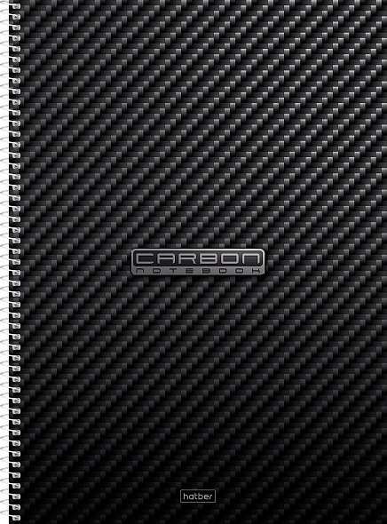 Тетрадь А4 тверд.обл. гребень 120л CarbonStyle, цв.раздел,софт-та