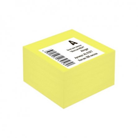 Блок для записeй 8.5*8.5*5см жёлтый неон непроклееный