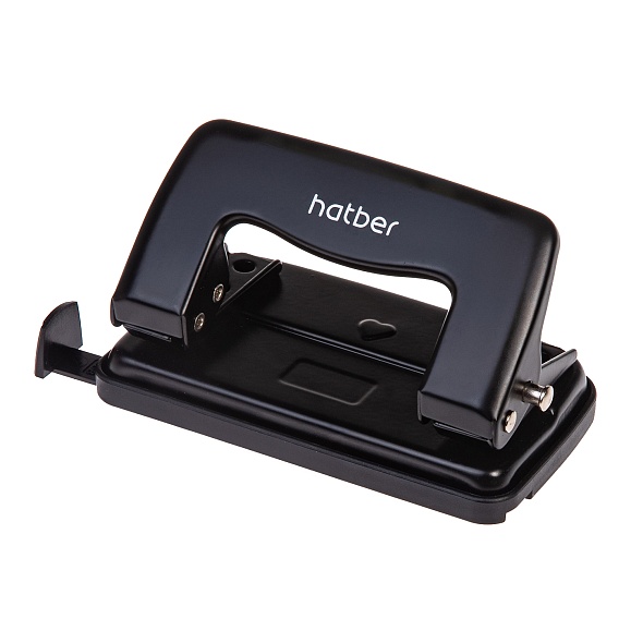 Дырокол 12л Record метал. чёрный с линейкой