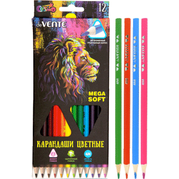 Карандаши .Трехгранные Triolino Ultra 12цв, 4М