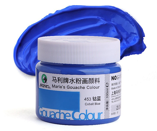 Гуашь 100мл Голубой кобальт Maries №453