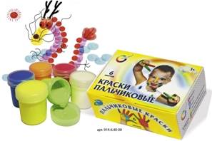 Краски пальчиковые  6цв 40мл