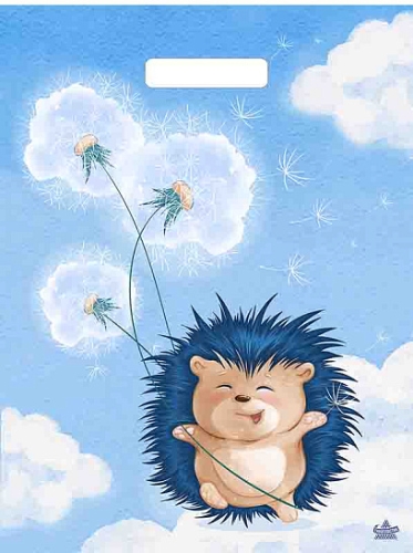 Пакет выруб.ручка 31*40=60мкм Ёжик с одуванчиком