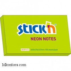 Стикер 76х127мм neon Зеленый 100л ^