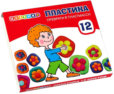 Пластика 12цв. Цветик 240гр
