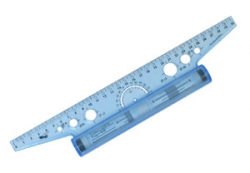Линейка рейсшина 22см металл. ролик
