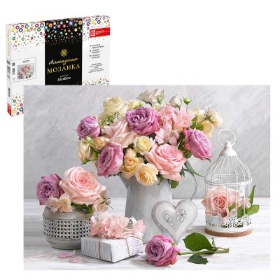 Алмазная мозаика 30*40см Розовый букет
