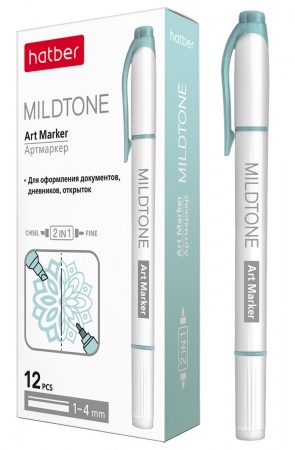 Маркер ArtMarker Mildtone Pastel  Бирюзовый, двусторон. 1,0-4,0мм