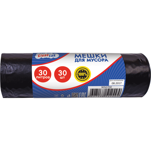 Мешки д/мусора  30л 30шт/рулоне CleanLab