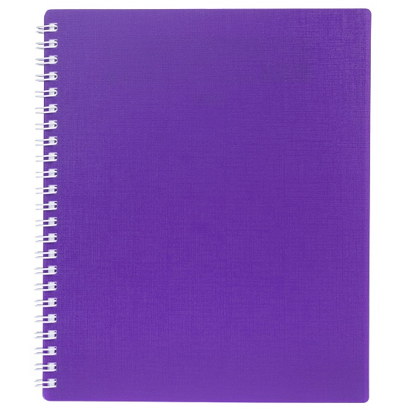 Тетрадь гребень  80л Canvas фиолетовая, пластик. обл.