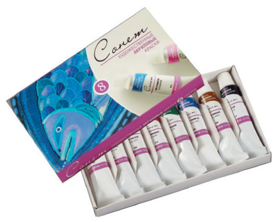 Краски акриловые "Сонет" 08цв. 10мл