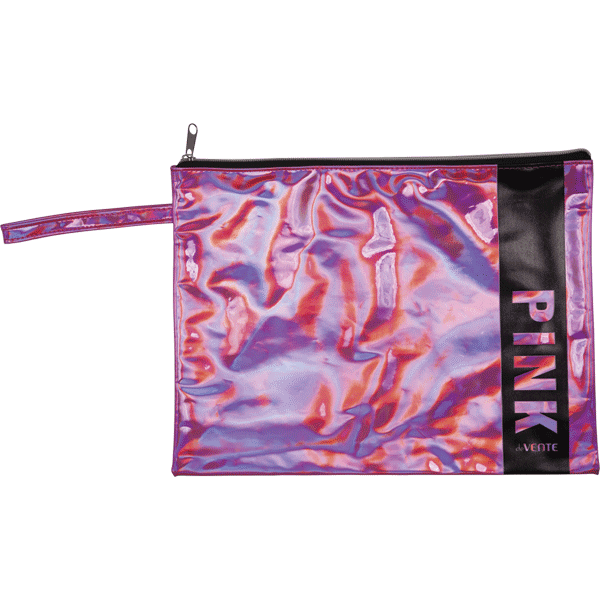 Папка д/тетр А4 на молнии  Pink, иск. кожа хамелеон