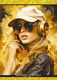 Нотная тетрадь 16л Девушка в наушниках