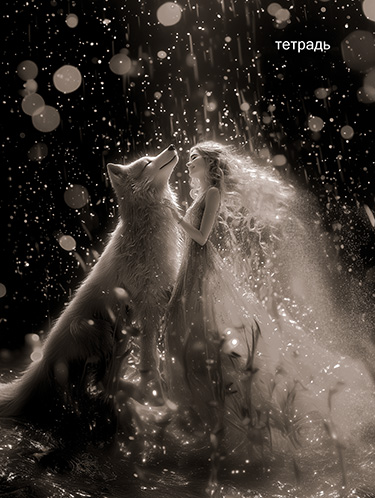 Тетрадь гребень линия 80л Девушка и волк