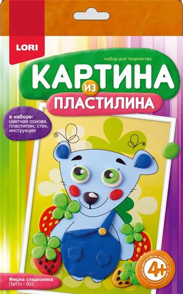 Картина из пластилина "Мишка сладкоежка"