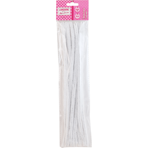 Пушистая проволока 30см Белая 10шт, 0,9см