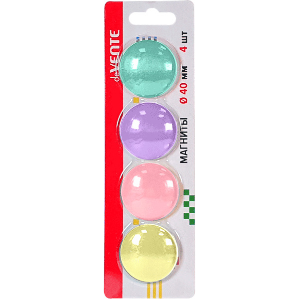 Магниты д/доски Pastel  d40мм, 4шт/уп