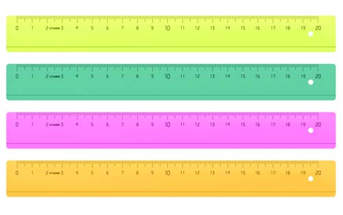 Линейка пластик 20см флуор.4цв. шелкография^