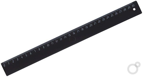 Линейка пластик 30см черная
