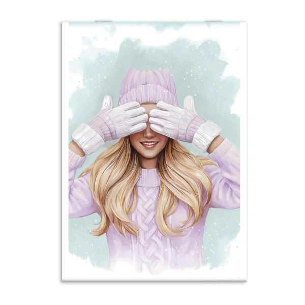 Блокнот А6  40л Девушка в варежках