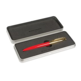 Ручка подар авт. Napoli  красный/золото метал. корп. синяя, 1,0мм