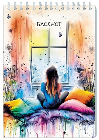 Блокнот/гребень  А5 32л Девочка у окна