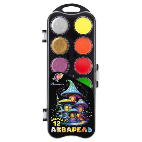 Краски акв. Фантазия 12цв. (Флуоресцентная+перламутровая)