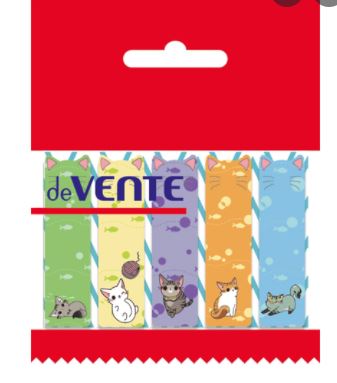 Стикер-закладка 12*45мм 5*20л Cats пластик