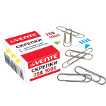 Скрепки канц. 28мм 100шт никелир.