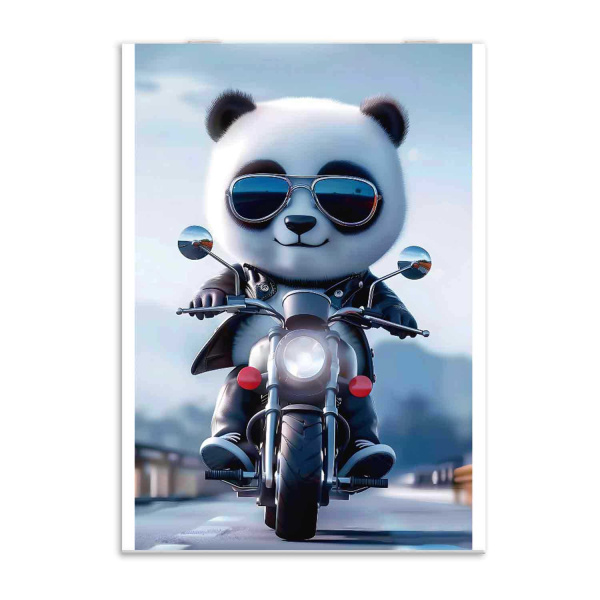 Блокнот А6  40л Мишка на мотоцикле
