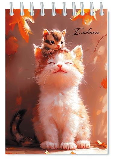 Блокнот/гребень  А6  48л Милые пушистики