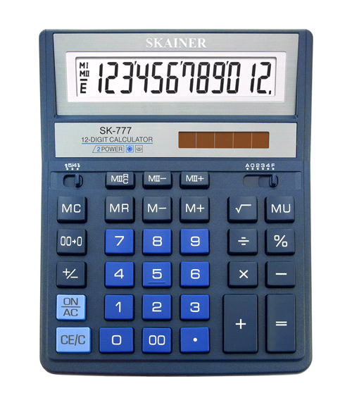 Калькулятор бух. 12разр. дв.пит, синий