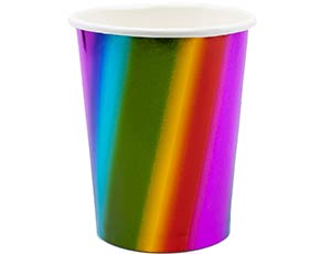 Стаканы бумажные Радуга фольга 6шт 250мл