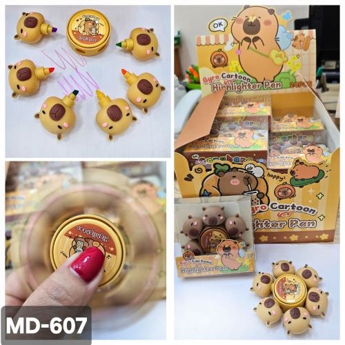 Маркер  текст Капибара 6цв в виде спиннера