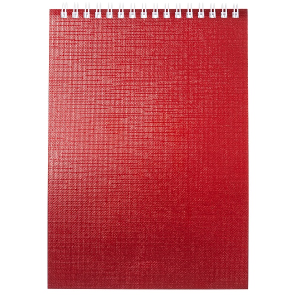 Блокнот/гребень  А5 80л Бумвинил Metallic Красный