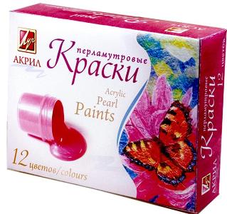 Краски акриловые 12цв. 20мл перламутровые