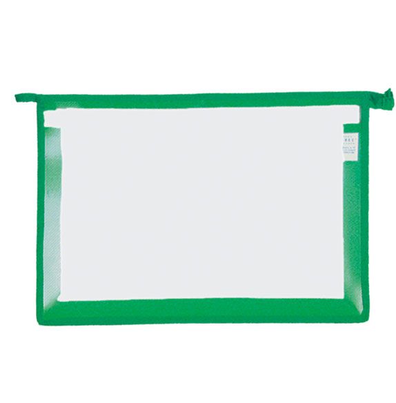 Папка д/тетр А4 на молнии  "офис" Зеленая