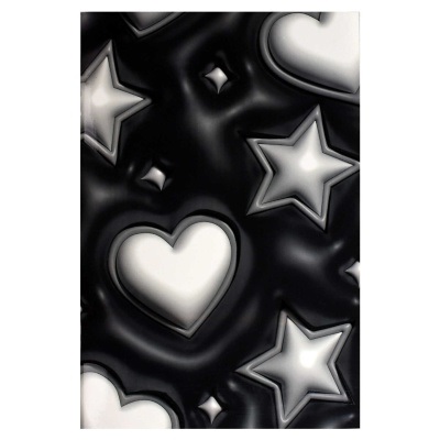 Тетрадь 32л Евроформат 3D Сердечки и звёзды, софт-тач