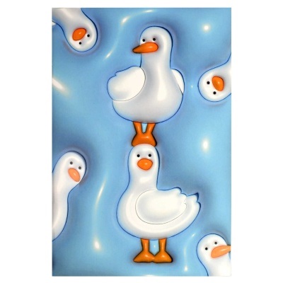 Тетрадь 32л Евроформат 3D Гуси, софт-тач