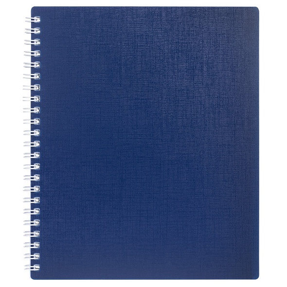 Тетрадь гребень  80л Canvas синяя, пластик. обл.